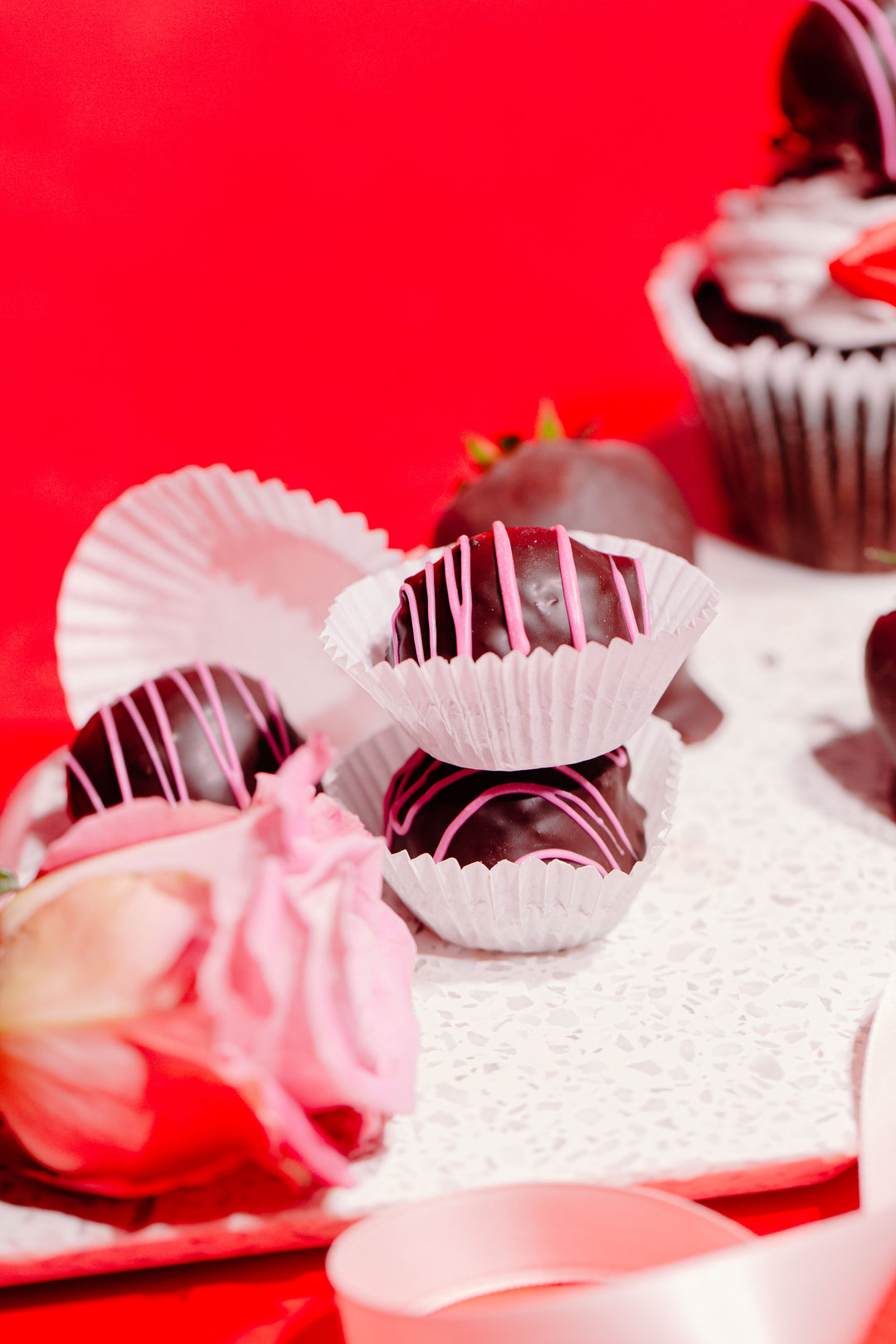 Dark Chocolate Strawberry Fluffles™ (set of 3)