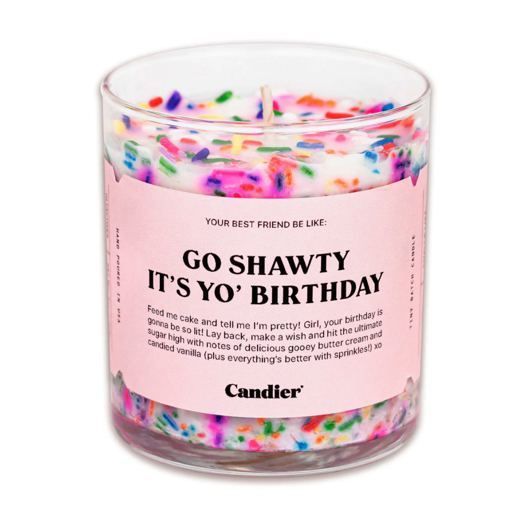 Go Shawty It's Yo' Birthday Cake Candle (White Multi)